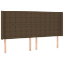 vidaXL sötétbarna szövet LED-es fejtámla 203x16x118/128 cm