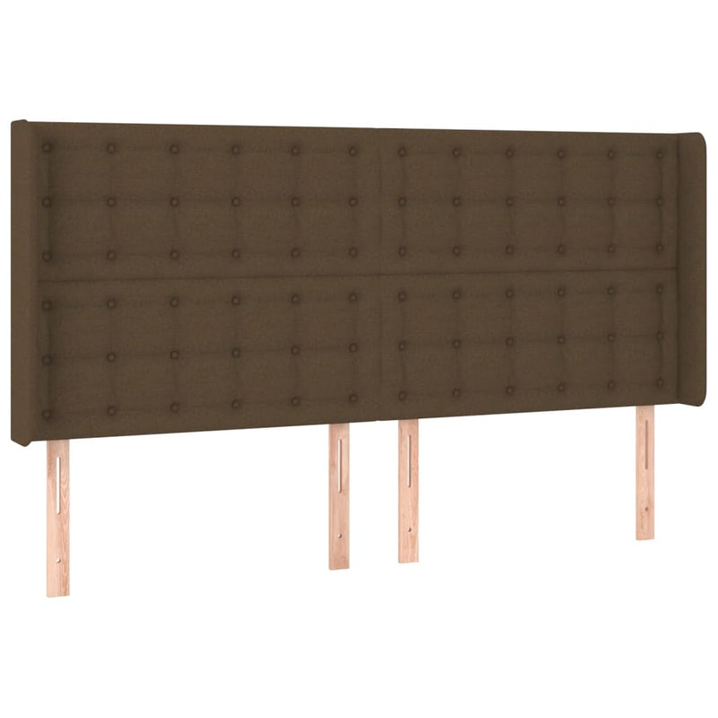 vidaXL sötétbarna szövet LED-es fejtámla 203x16x118/128 cm