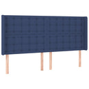 vidaXL kék szövet LED-es fejtámla 203x16x118/128 cm