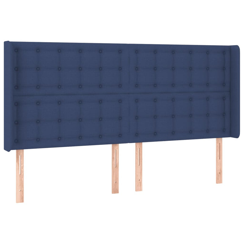 vidaXL kék szövet LED-es fejtámla 203x16x118/128 cm