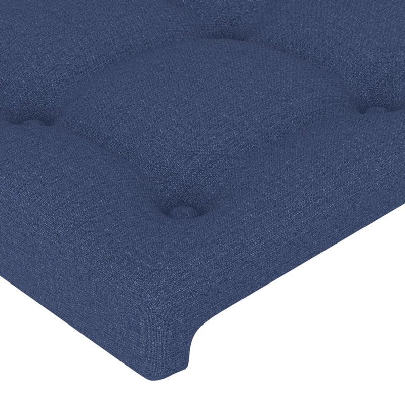 vidaXL kék szövet LED-es fejtámla 203x16x118/128 cm