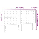vidaXL kék szövet LED-es fejtámla 203x16x118/128 cm