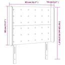 vidaXL világosszürke bársony LED-es fejtámla 83x16x118/128 cm