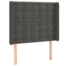vidaXL sötétszürke bársony LED-es fejtámla 93x16x118/128 cm