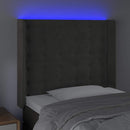 vidaXL sötétszürke bársony LED-es fejtámla 93x16x118/128 cm