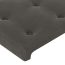 vidaXL sötétszürke bársony LED-es fejtámla 93x16x118/128 cm