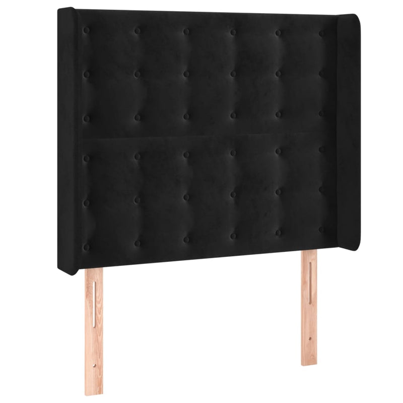 vidaXL fekete bársony LED-es fejtámla 93x16x118/128 cm