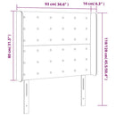 vidaXL sötétzöld bársony LED-es fejtámla 93x16x118/128 cm