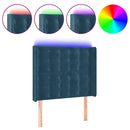 vidaXL sötétkék bársony LED-es fejtámla 93x16x118/128 cm