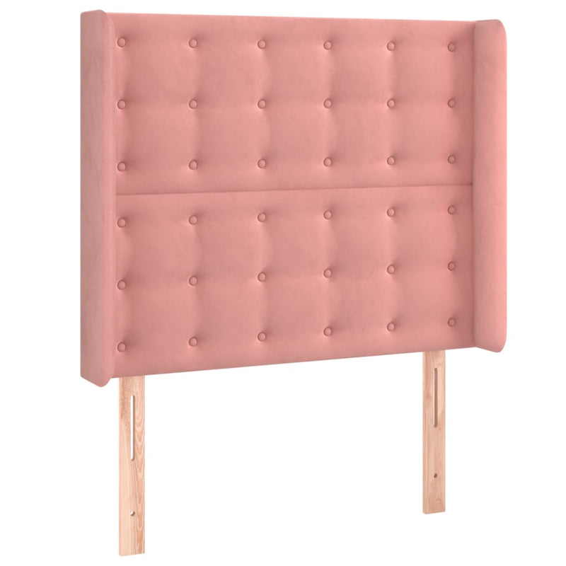 vidaXL rózsaszín bársony LED-es fejtámla 93x16x118/128 cm
