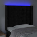 vidaXL fekete bársony LED-es fejtámla 103x16x118/128 cm