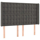 vidaXL sötétszürke bársony LED-es fejtámla 147x16x118/128 cm