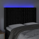 vidaXL fekete bársony LED-es fejtámla 147x16x118/128 cm