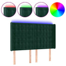 vidaXL sötétzöld bársony LED-es fejtámla 147x16x118/128 cm