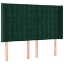 vidaXL sötétzöld bársony LED-es fejtámla 147x16x118/128 cm