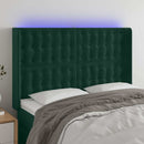 vidaXL sötétzöld bársony LED-es fejtámla 147x16x118/128 cm