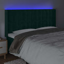 vidaXL sötétzöld bársony LED-es fejtámla 163x16x118/128 cm