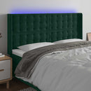 vidaXL sötétzöld bársony LED-es fejtámla 163x16x118/128 cm