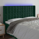 vidaXL sötétzöld bársony LED-es fejtámla 163x16x118/128 cm