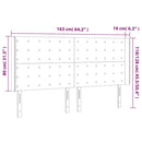 vidaXL sötétkék bársony LED-es fejtámla 163x16x118/128 cm