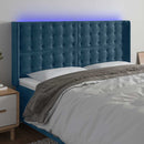 vidaXL sötétkék bársony LED-es fejtámla 163x16x118/128 cm