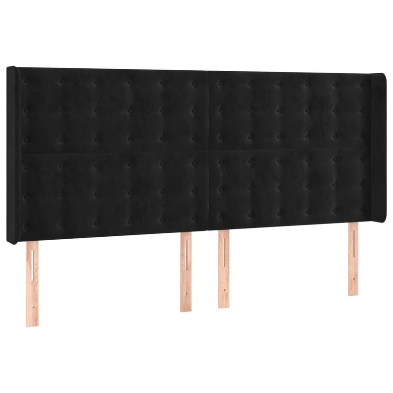 vidaXL fekete bársony LED-es fejtámla 183x16x118/128 cm