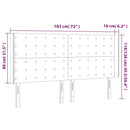 vidaXL sötétkék bársony LED-es fejtámla 183x16x118/128 cm