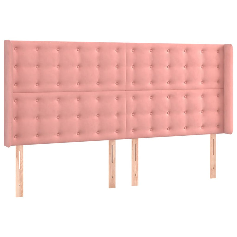 vidaXL rózsaszín bársony LED-es fejtámla 183x16x118/128 cm