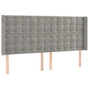 vidaXL világosszürke bársony LED-es fejtámla 203x16x118/128 cm