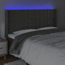 vidaXL sötétszürke bársony LED-es fejtámla 203x16x118/128 cm