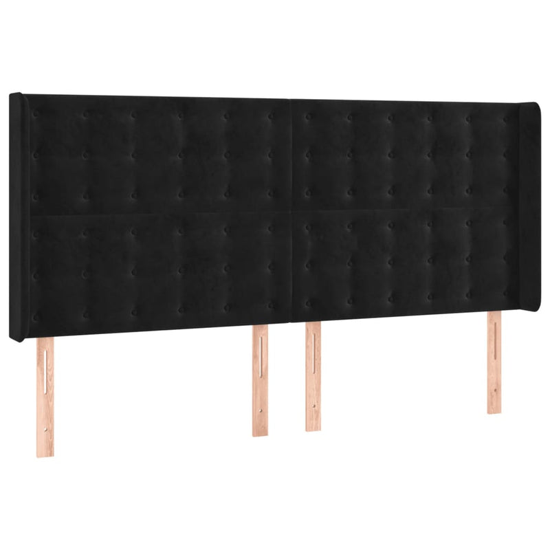 vidaXL fekete bársony LED-es fejtámla 203x16x118/128 cm