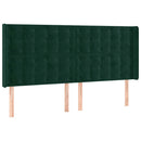 vidaXL sötétzöld bársony LED-es fejtámla 203x16x118/128 cm