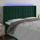vidaXL sötétzöld bársony LED-es fejtámla 203x16x118/128 cm
