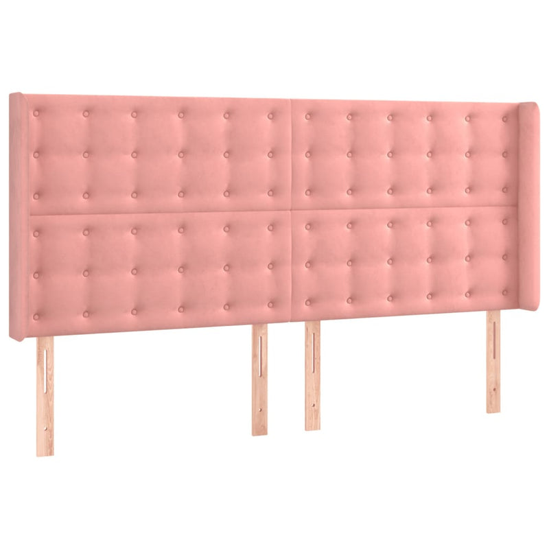 vidaXL rózsaszín bársony LED-es fejtámla 203x16x118/128 cm