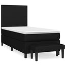 vidaXL fekete szövet rugós ágy matraccal 90x200 cm