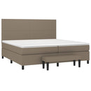 vidaXL tópszínű szövet rugós ágy matraccal 200 x 200 cm
