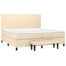vidaXL krémszínű szövet rugós ágy matraccal 200 x 200 cm
