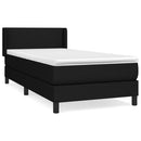 vidaXL fekete szövet rugós ágy matraccal 90x200 cm