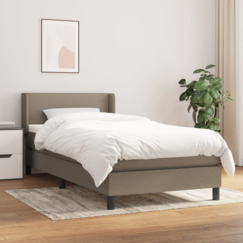 vidaXL tópszínű szövet rugós ágy matraccal 100 x 200 cm