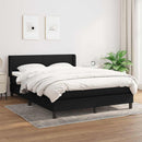 vidaXL fekete szövet rugós ágy matraccal 140 x 190 cm