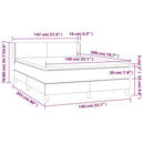 vidaXL sötétbarna szövet rugós ágy matraccal 140 x 200 cm