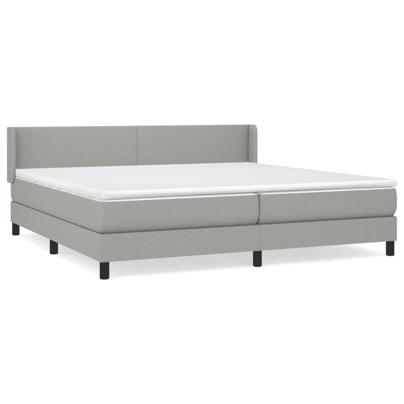 vidaXL világosszürke szövet rugós ágy matraccal 200 x 200 cm