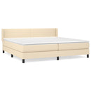 vidaXL krémszínű szövet rugós ágy matraccal 200 x 200 cm