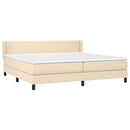 vidaXL krémszínű szövet rugós ágy matraccal 200 x 200 cm
