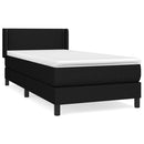vidaXL fekete szövet rugós ágy matraccal 90x200 cm