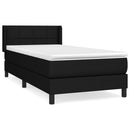 vidaXL fekete szövet rugós ágy matraccal 90x200 cm