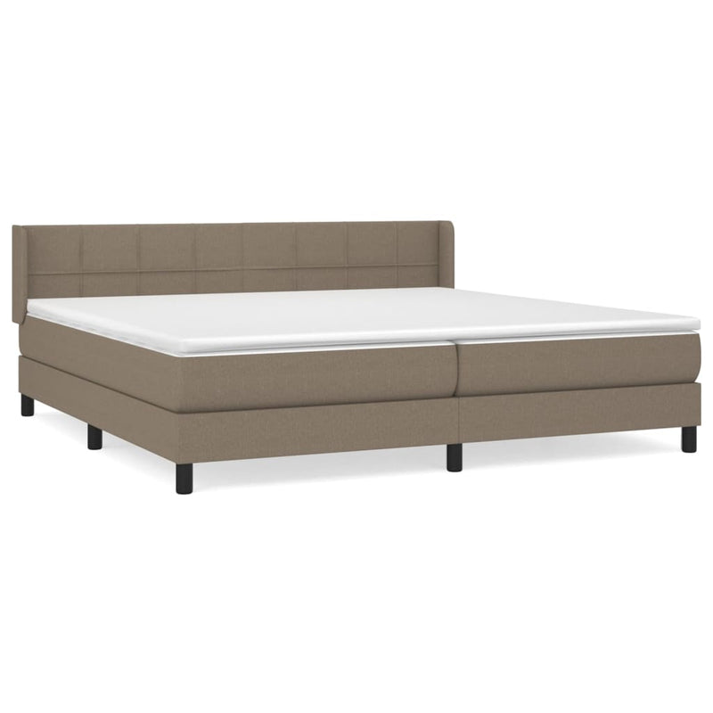 vidaXL tópszínű szövet rugós ágy matraccal 200 x 200 cm