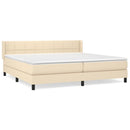 vidaXL krémszínű szövet rugós ágy matraccal 200 x 200 cm