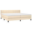 vidaXL krémszínű szövet rugós ágy matraccal 200 x 200 cm