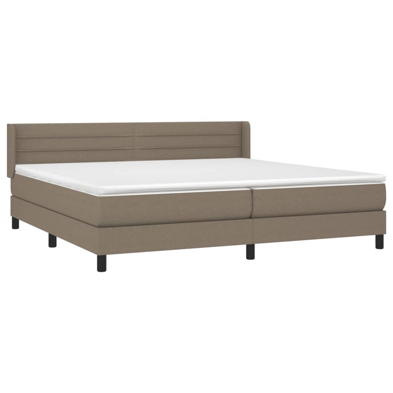 vidaXL tópszínű szövet rugós ágy matraccal 200 x 200 cm